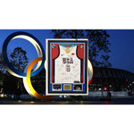 Load image into Gallery viewer, USA Stephan Curry LeBron James 2024 Gold Medal Olympic Mens Basketball team signed jersey with photo proof
