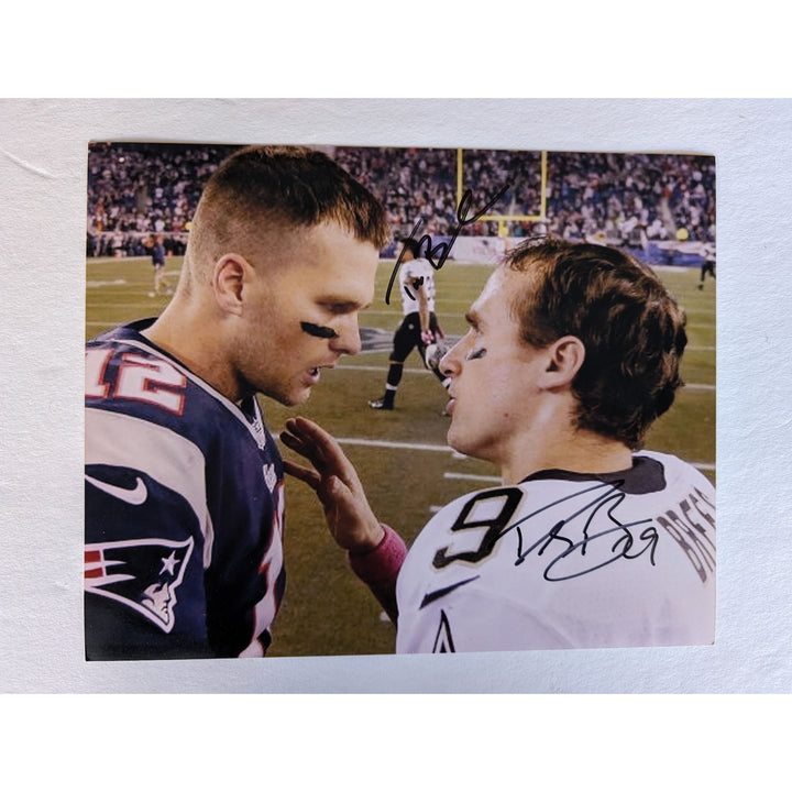 Drew Brees New Orleans Saints Tom Brady New England Patriots 8x10 photo signed with proof