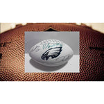 Load image into Gallery viewer, Philadelphia Eagles Jalen Hurts Devonta Smith  AJ Brown full size logo football signed with proof
