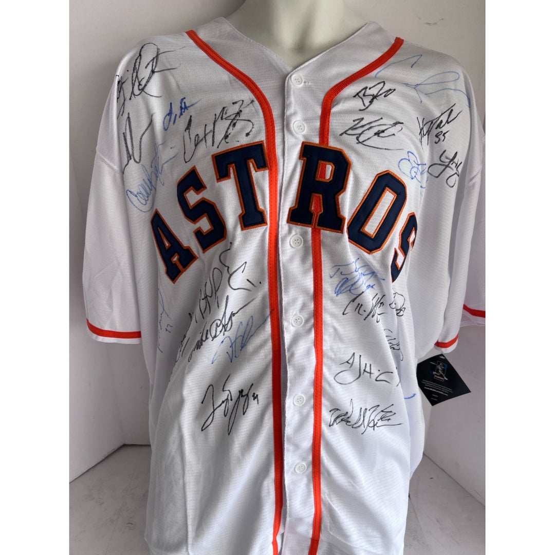 Houston Astros 2017 World Series Champions Jose Altuve Justin Verlander Lance Bregman George Springer Majestic sixe xl game model jersey