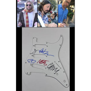 Foo Fighters David Grohl, Nate Mendel electric guitar pickguard signed with proof
