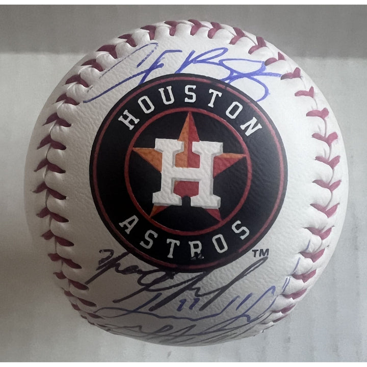 Houston Astros Justin Verlander Jose Altuve Alex Bregman Yordan Alvarez Rawlings Major League Baseball signed with proof