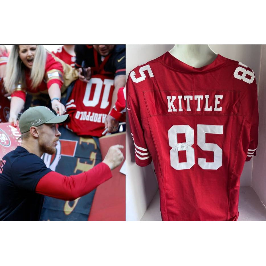 George Kittle San Francisco 49ers Nike size extra large game model Jersey signed with proof