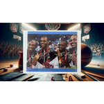 Load image into Gallery viewer, LeBron James Kobe Bryant Carmelo Anthony and Dwyane Wade 8x10 photo signed with proof
