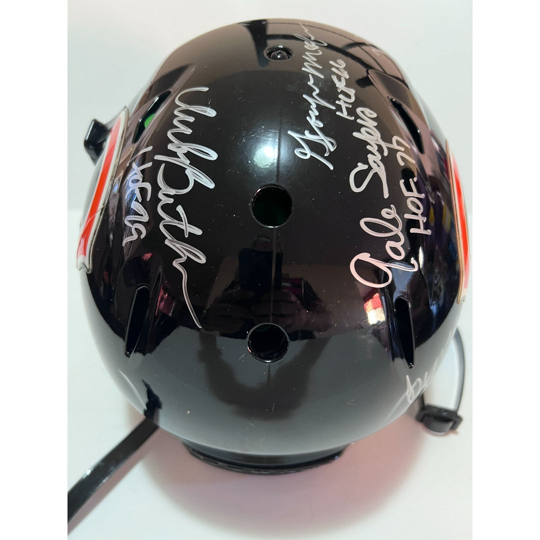 Chicago Bears Dick Butkus Gale Sayers George Atkins Mike Ditka Stan Jones Dan Hampton Mike Singletary Schutt pro model helmet signed