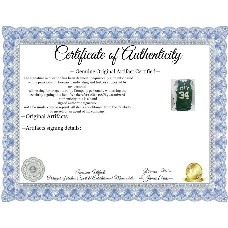 Boston Celtics 2007 2008 NBA champions Paul Pierce Kevin Garnett Ray Allen team sign game model jersey with proof