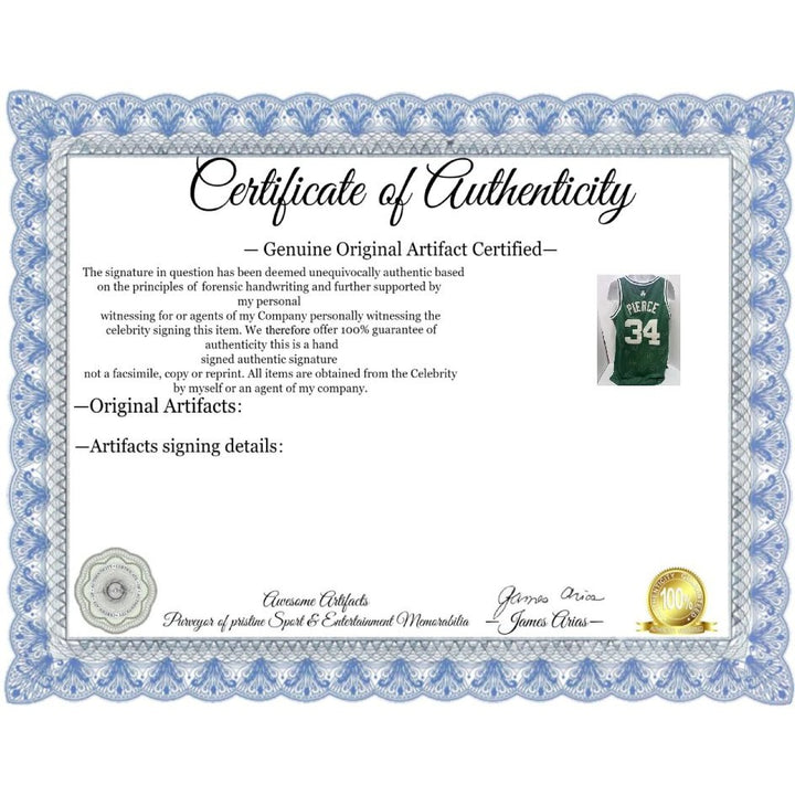 Boston Celtics 2007 2008 NBA champions Paul Pierce Kevin Garnett Ray Allen team sign game model jersey with proof