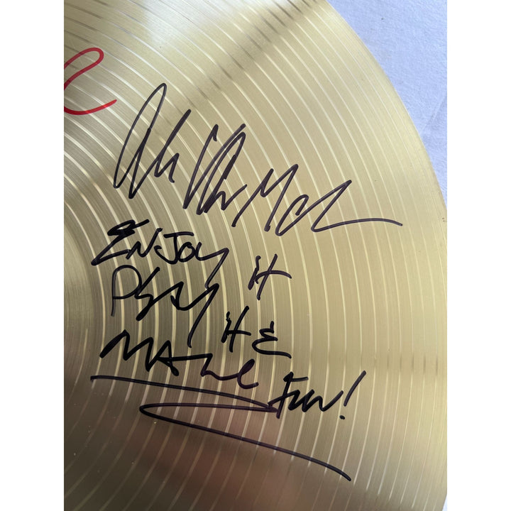 Eddie Van Halen David Lee Roth Sammy Hagar Alex Van Halen Michael Anthony Cymbal 18" signed with proof