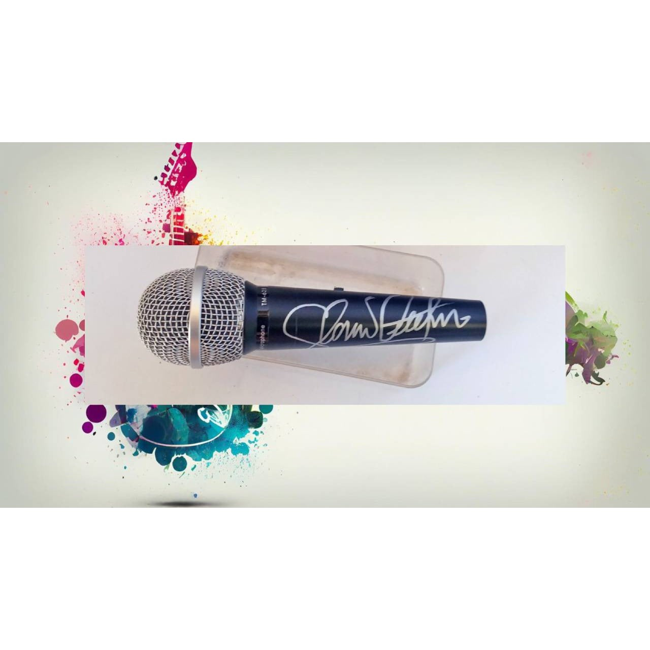 Gloria Estefan signed microphone with proof