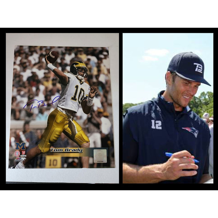 Tom Brady University of Michigan 8 by 10 photo signed with proof