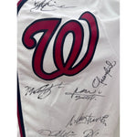 Load image into Gallery viewer, Washington Nationals 2019 World Series champions Juan Soto Max Scherzer Stephen Strasburg game model embroidered jersey signed with proof
