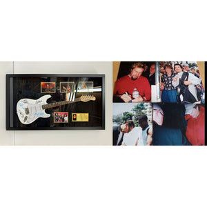 Eddie Van Halen, David Lee Roth, Michael Anthony, Alex Van Halen Huntington 41" framed guitar signed with proof