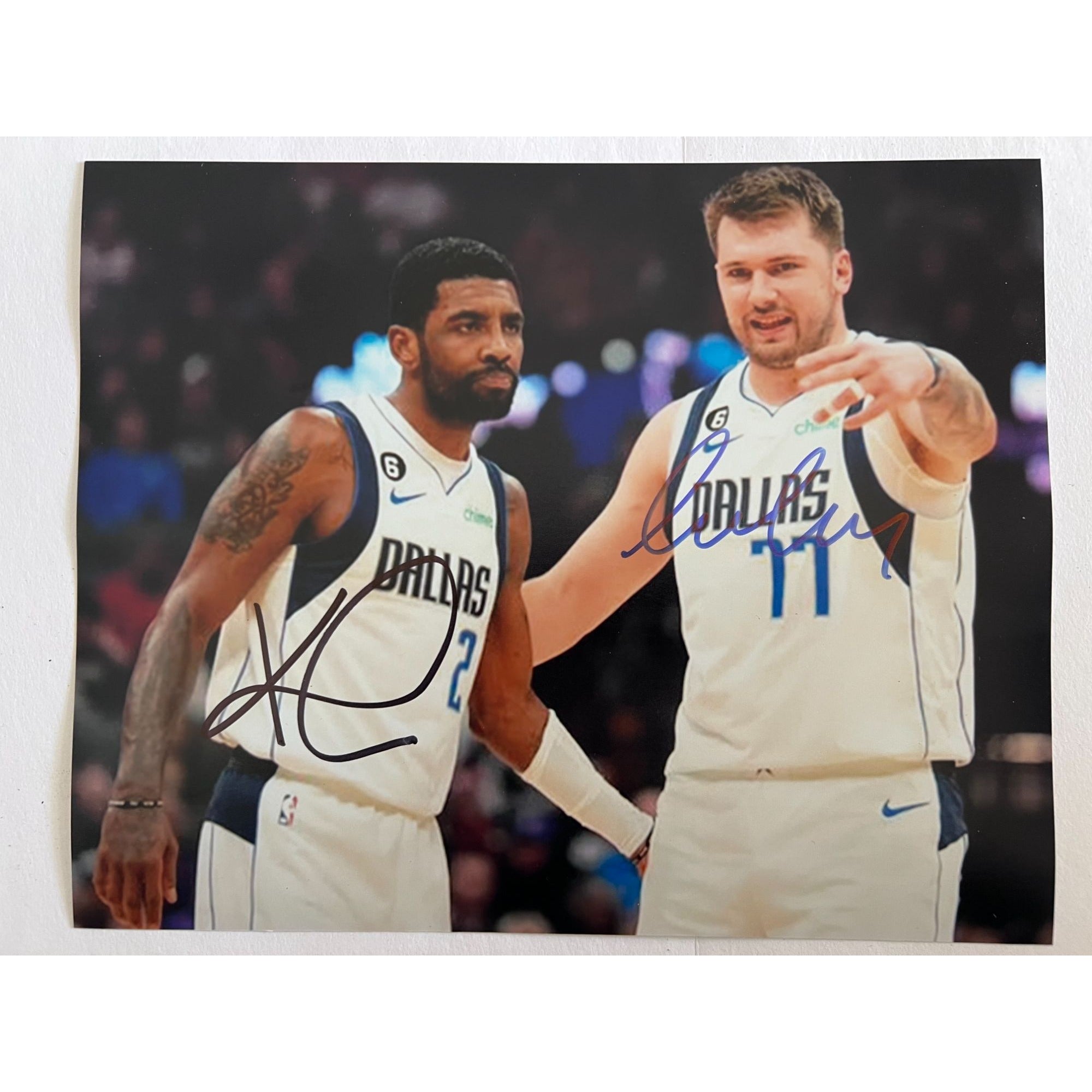 Luka Doncic Kyrie Irving Dallas Mavericks 8x10 photo signed with proof