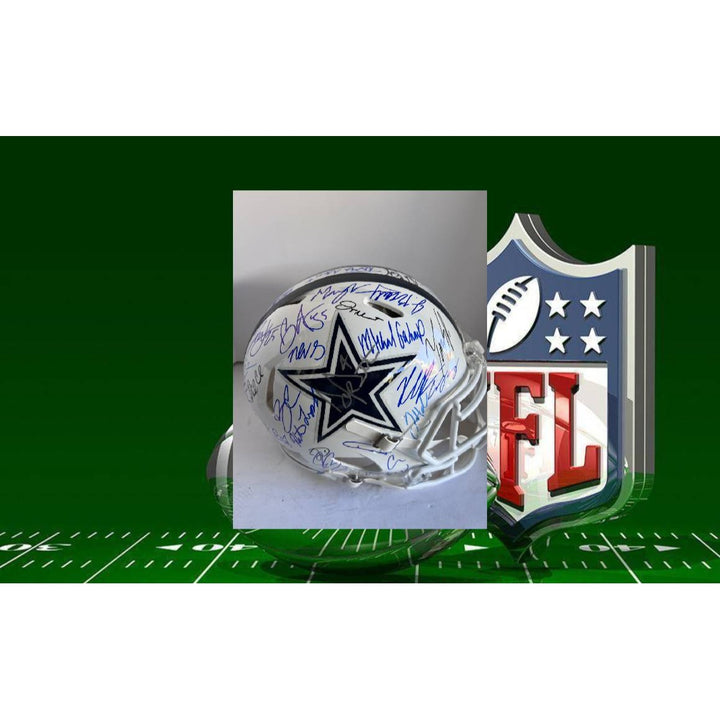 Dak Prescott Micah Parsons CeeDee Lamb 2022/23 Dallas Cowboys Riddell Speed Authentic team signed helmet with proof