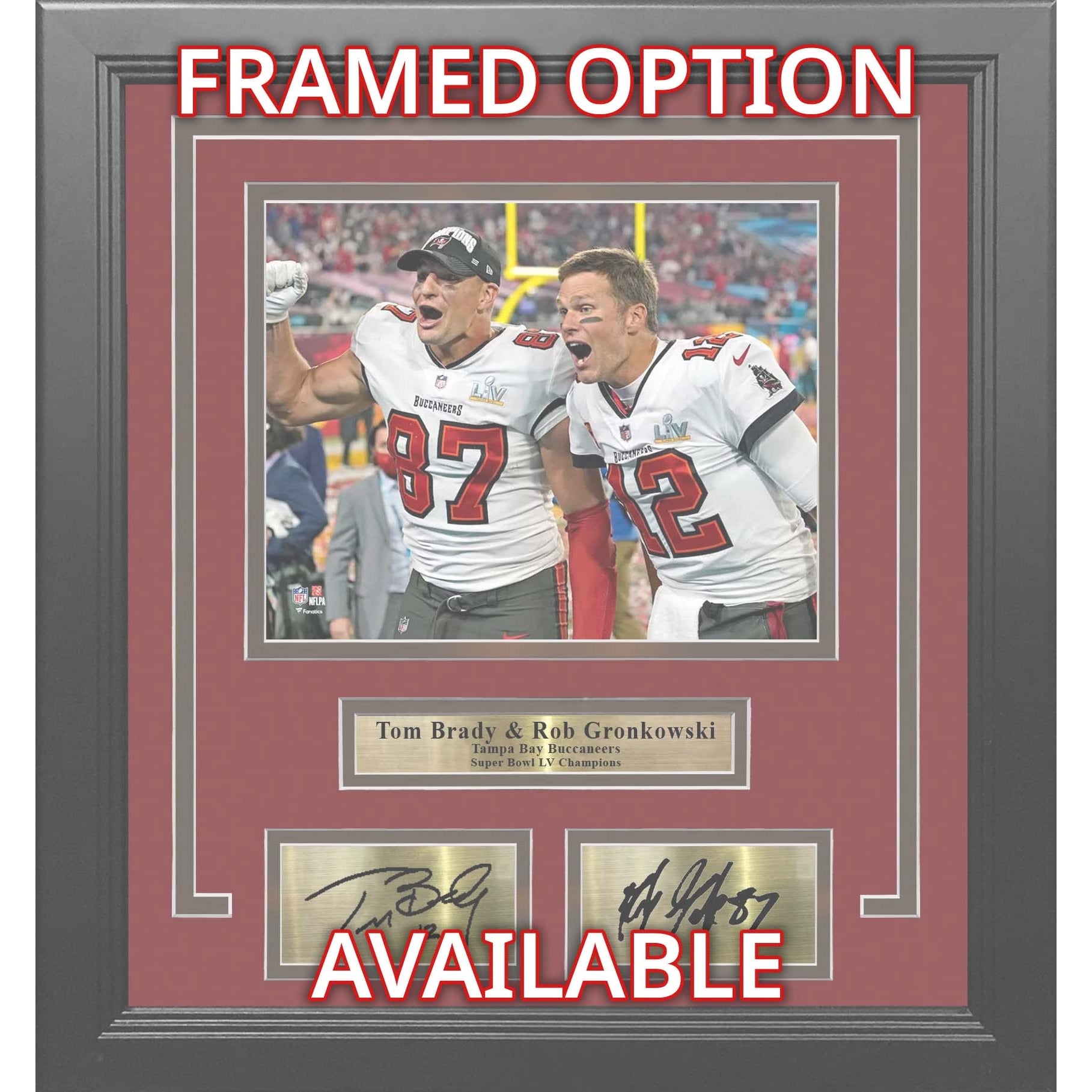 Rob Gronkowski Tom Brady New England Patriots Super Bowl champions 8 by 10 photo signed with proof