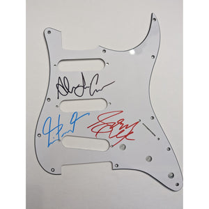 Neil Peart Alex Lifeson Geddy Lee Rush Fender Stratocaster electric guitar pickguard signed with proof