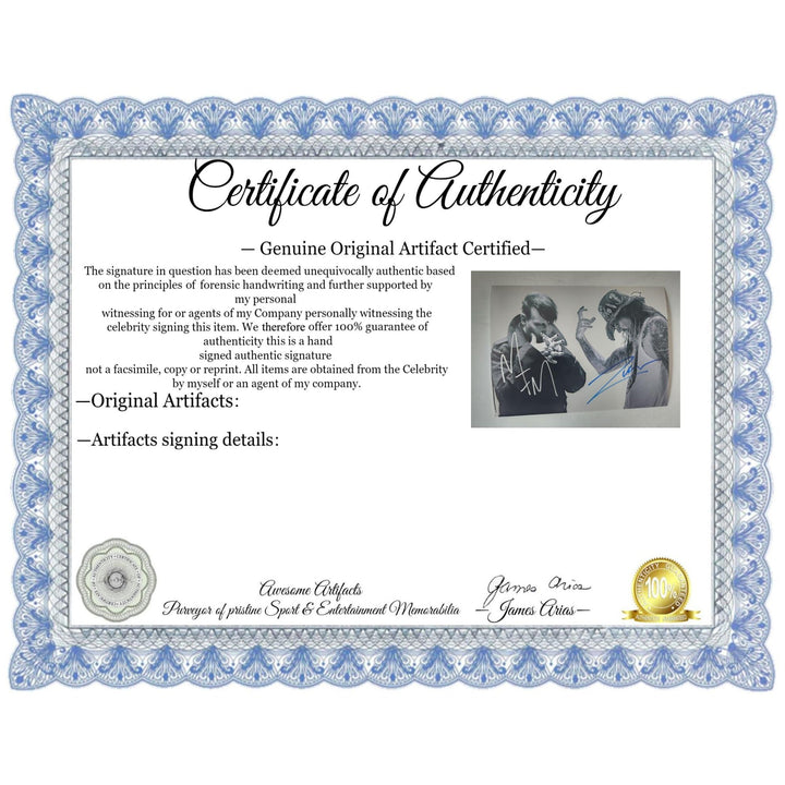 Marilyn Manson and Rob Zombie 5x7 photo signed with proof Awesome Artifacts