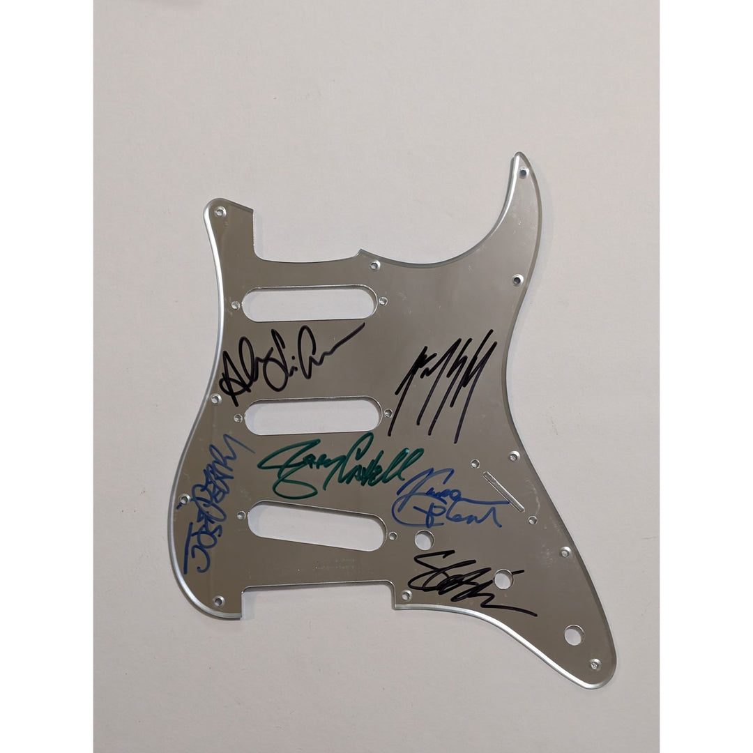 George Lynch Vivian Campbell Slash Joe Perry Alex Lifeson Jerry Cantrell Ritchie Blackmore Guitar legends stratocaster pickguard signed with