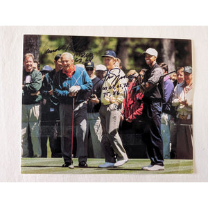 Tiger Woods Arnold Palmer Jack Nicklaus 8x10 photo signed with proof