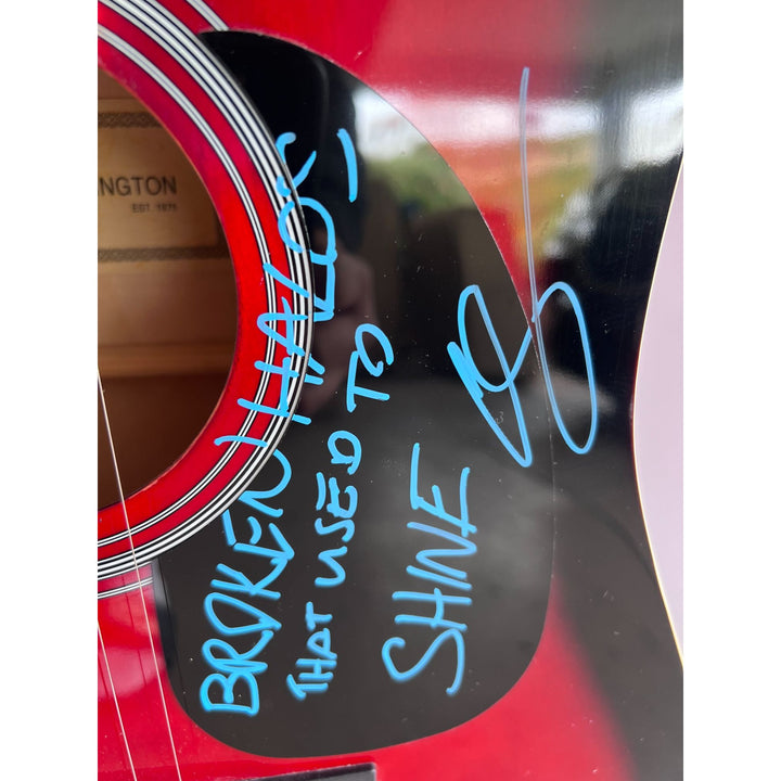 Chris Stapleton signed and inscribed "Broken Halos that used to shine" One of a Kind full size acoustic guitar signed with proof