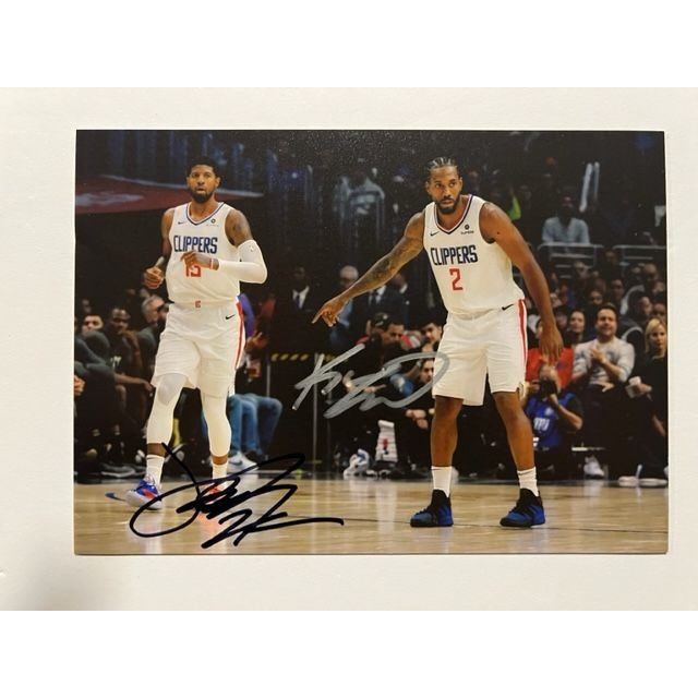 Los Angeles Clippers Kawhi Leonard and Paul George 8x10 photo signed with proof