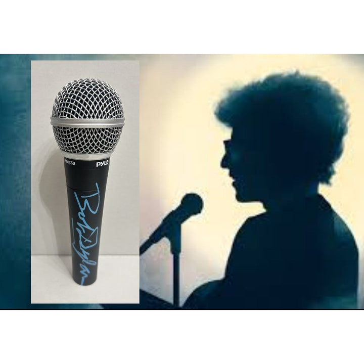Bob Dylan signed microphone with proof