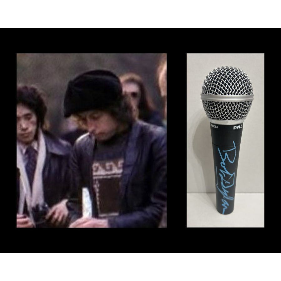Bob Dylan signed microphone with proof