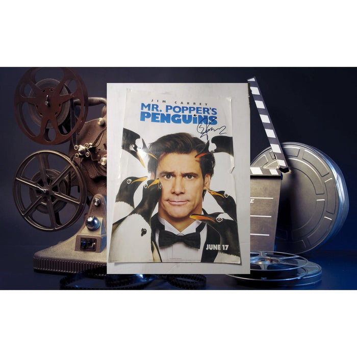 Jim Carrey "Mr. Popper's Penguins" mini movie poster signed