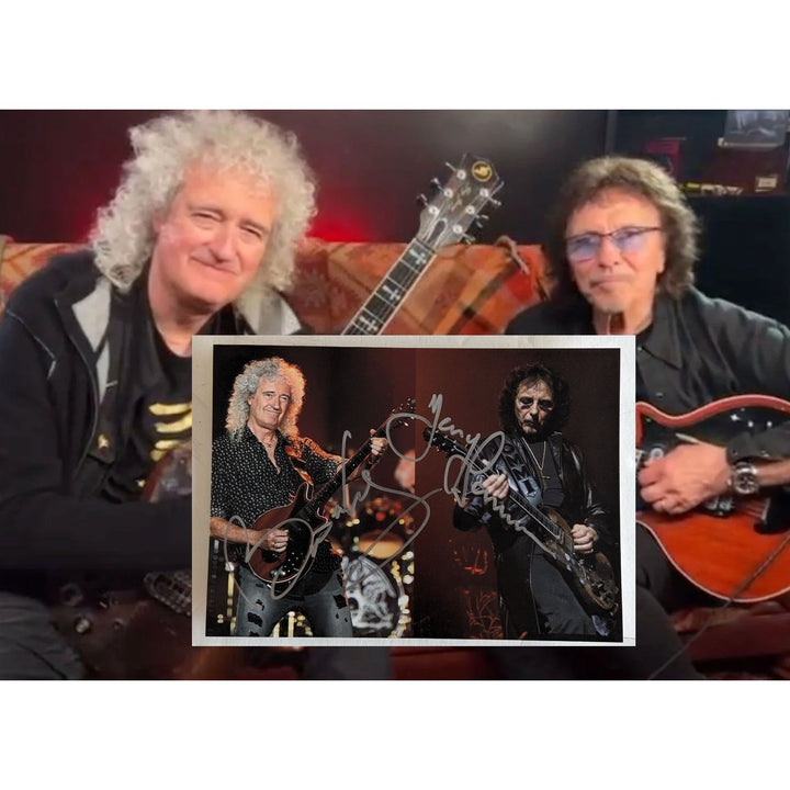Brian May and Tony Iommi 5x7 photo signed with proof