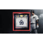 Load image into Gallery viewer, Aaron judge New York Yankees game model bat and jersey signed with proof in &#39;40x43&#39; museum quality frame
