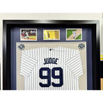 Load image into Gallery viewer, Aaron judge New York Yankees game model bat and jersey signed with proof in &#39;40x43&#39; museum quality frame
