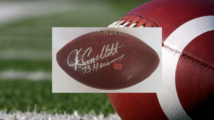 John Cappelletti Penn St 1973 Heisman Trophy winner synthetic leather football signed