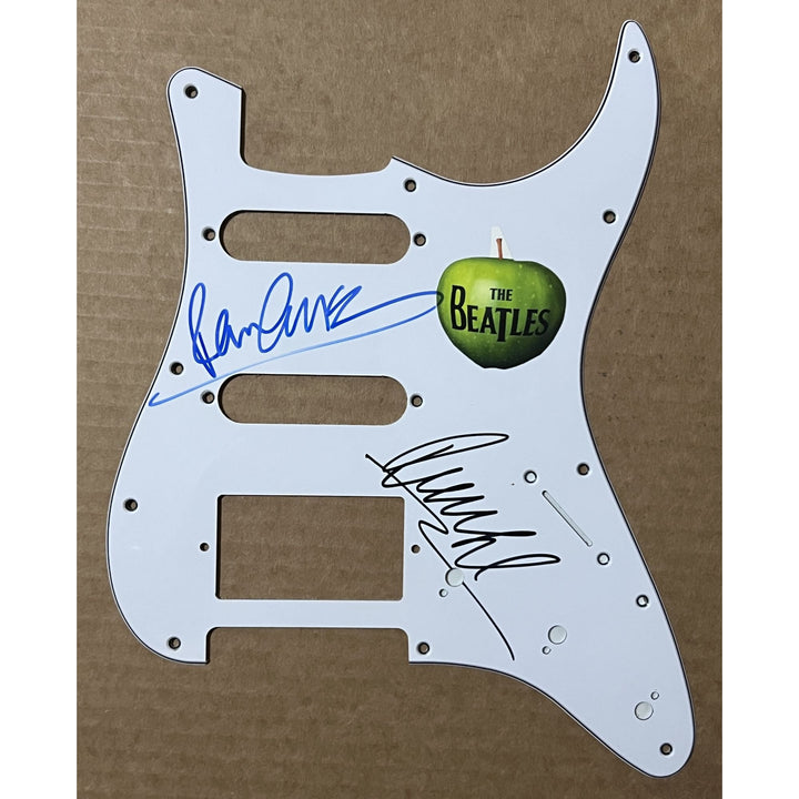 Beatles Paul ,McCartney and Ringo Starr electric guitar pickguard signed with proof