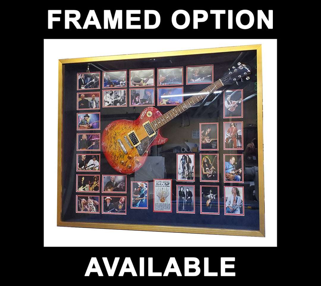 Paul McCartney, Ozzy Osbourne, Jimmy Page, Keith Richards, Eric Clapton British Rock icons one-of-a-kind electric guitar signed by 26 with proof