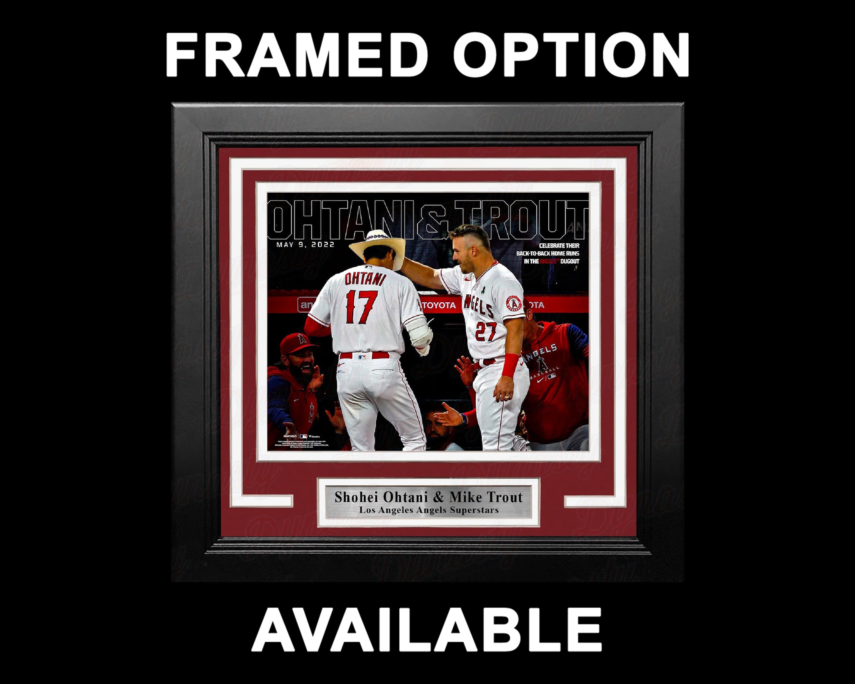Mike Trout, Aaron Judge, Mookie Betts 8x10 photo signed with proof