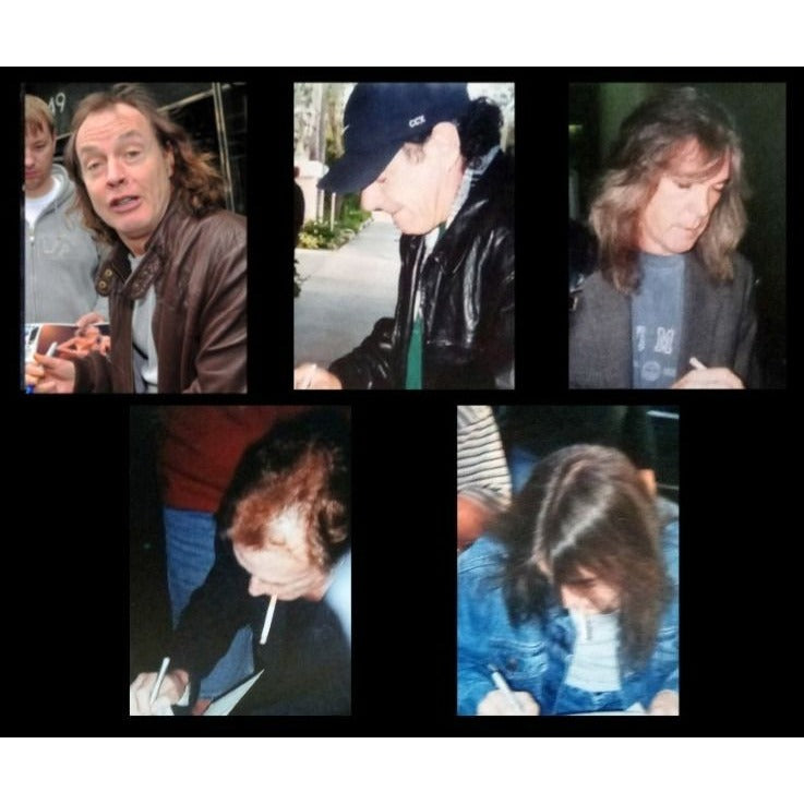 AC/DC Angus & Malcolm Young, Brian Johnston, Phil Rudd, Cliff Williams Fender Stratocaster electric guitar signed with proof