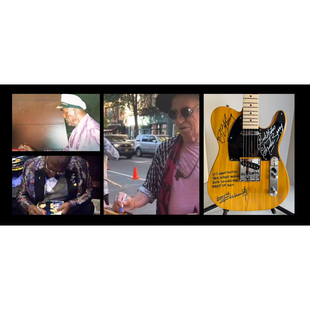 Keith Richards BB King and Chuck Berry Telecaster electric guitar signed with proof.