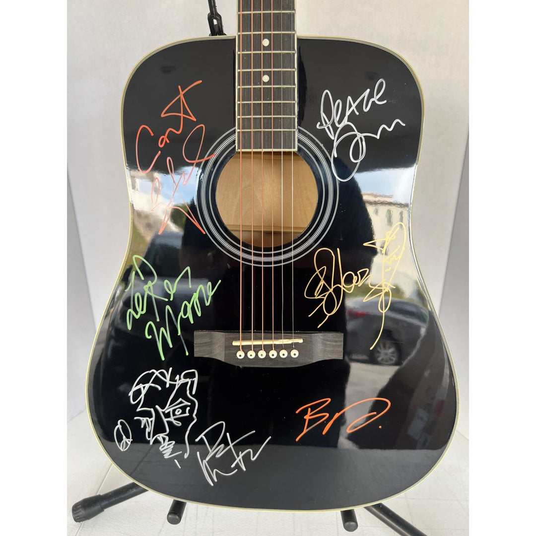 DMB Dave Mathews Stefan Lessard, LeRoi Moore, Boyd Tinsley, Carter Beauford full size acoustic guitar signed with proof.