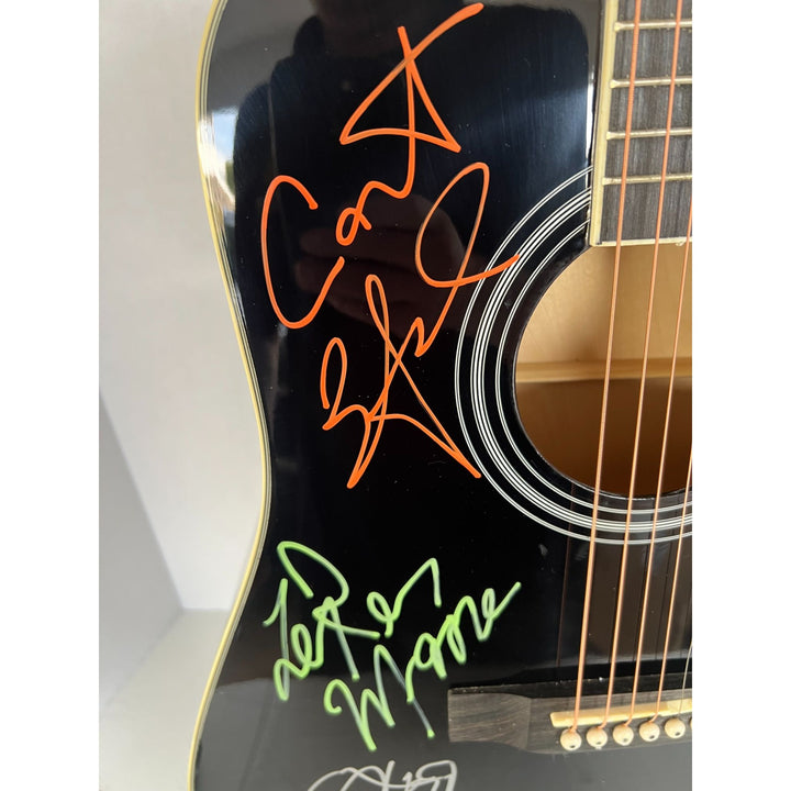 DMB Dave Mathews Stefan Lessard, LeRoi Moore, Boyd Tinsley, Carter Beauford full size acoustic guitar signed with proof.