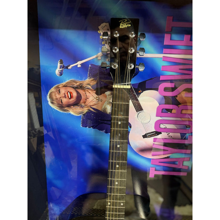 Taylor Swift full size acoustic guitar 47x22 with hand crafted museum quality custom shadow box signed with proof  - Awesome Artifacts