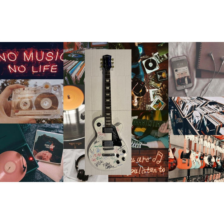 90's music icons les paul electric guitar signed by (23) Eddie Vedder, Chris Cornell, Anthony Kiedis, Bono, Slash with proof.