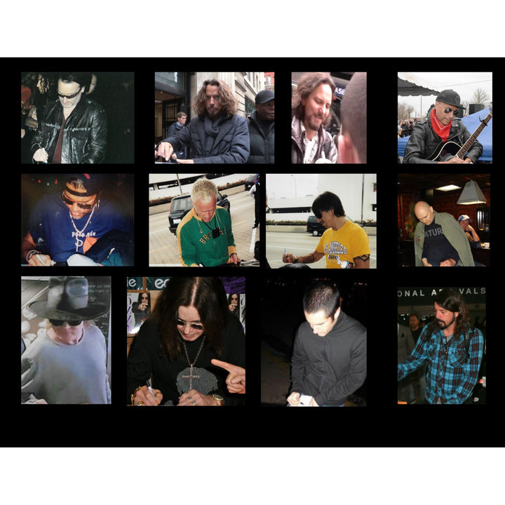 90's music icons les paul electric guitar signed by (23) Eddie Vedder, Chris Cornell, Anthony Kiedis, Bono, Slash with proof.