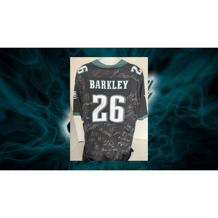 Saquon Barkley Philadelphia Eagles Superbowl XIL game model jersey team signed (45 plus signed) with proof.