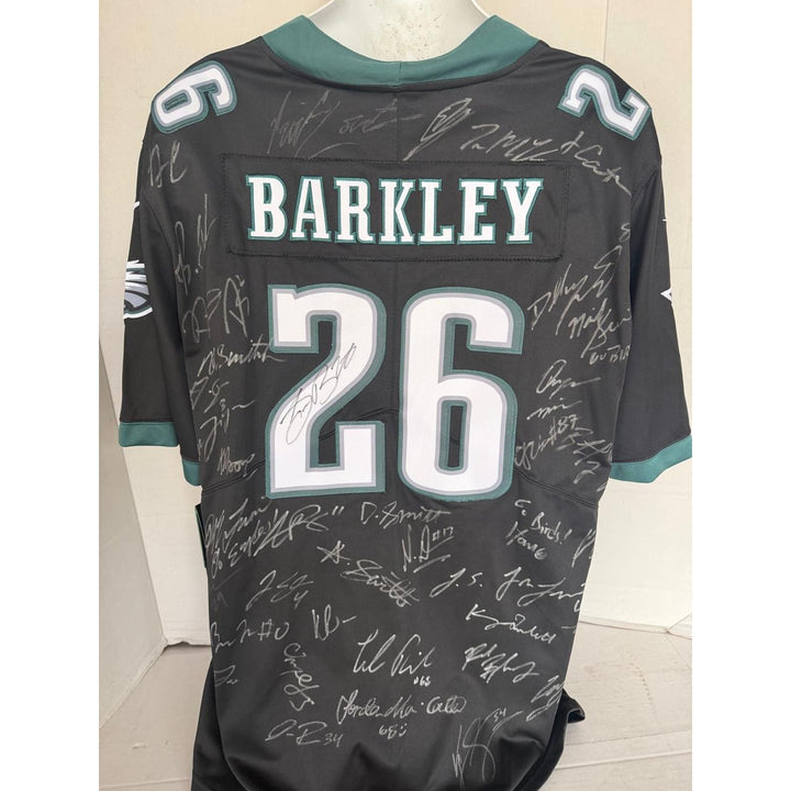 Saquon Barkley Philadelphia Eagles Superbowl XIL game model jersey team signed (45 plus signed) with proof.