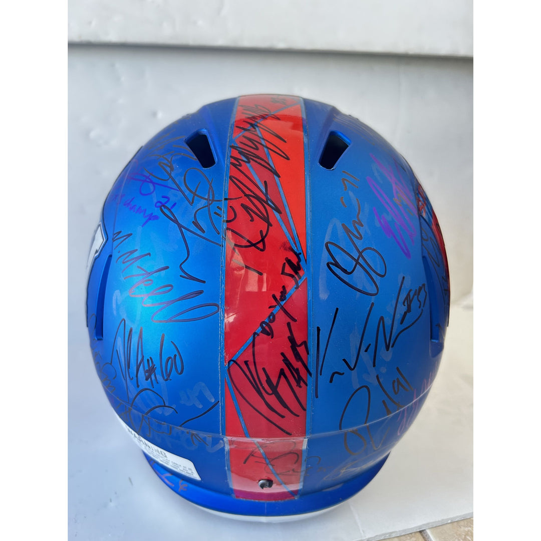 Super Bowl LIII Riddell full size helmet 2018-2019 New England Patriots team signed Tom Brady Julian Edelman, Robert Kraft, Bill Belichick