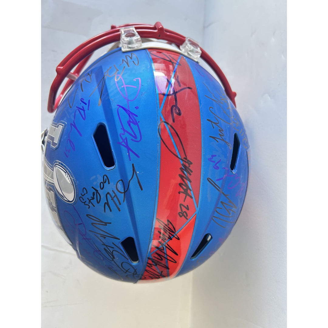 Super Bowl LIII Riddell full size helmet 2018-2019 New England Patriots team signed Tom Brady Julian Edelman, Robert Kraft, Bill Belichick