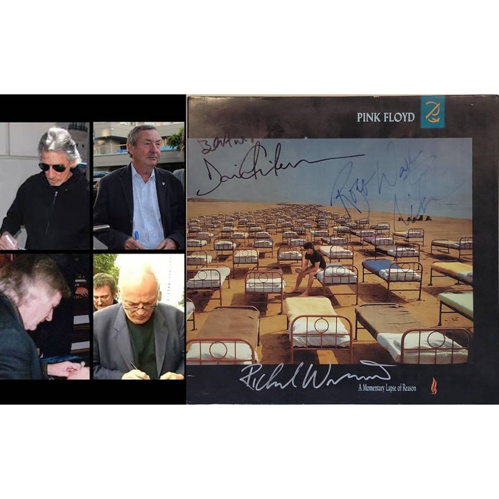Pink Floyd a Momentary Lapse of Reason Roger Waters, David Gilmour, NICK Mason, Richard Wright original LP signed with proof.