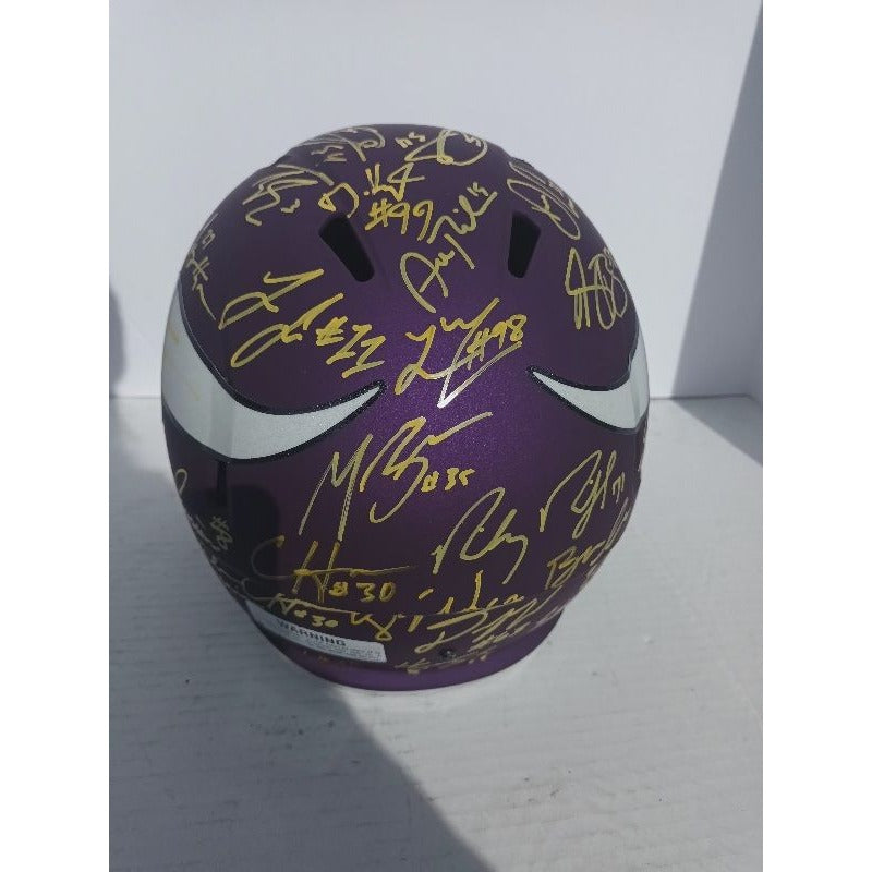 Minnesota Viking 2016 team signed helmet Kirk Cousins Stefon Diggs Dalvin Cook Adam Thielen  Riddell Deluxe full size team helmet with proof