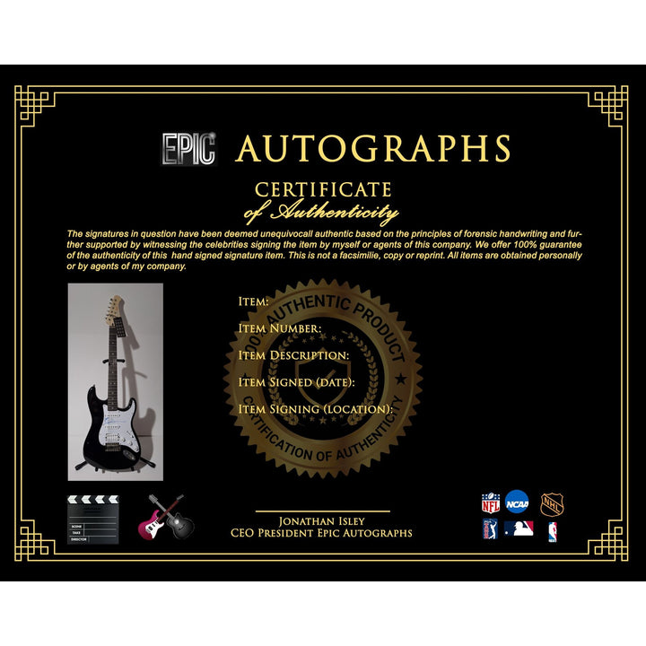 Denver, John authentic Fender Stratocaster Squier electric guitar signed with proof