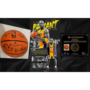 Kobe Bryant "Black Mamba" Los Angeles Lakers Spalding full size basketball signed with proof & inscription $2599